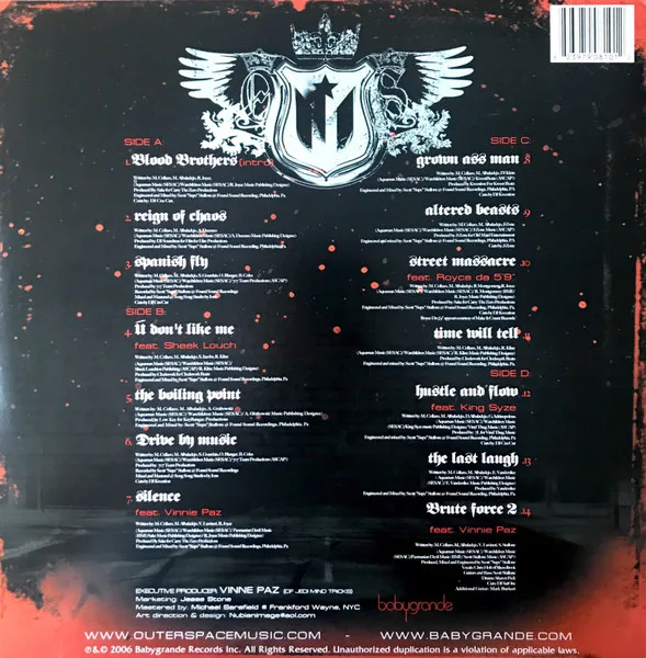 Album cover for Blood Brothers by Outerspace