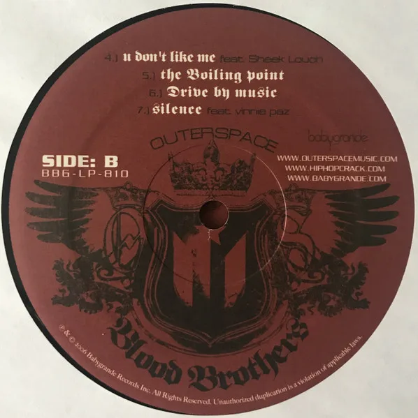 Album cover for Blood Brothers by Outerspace