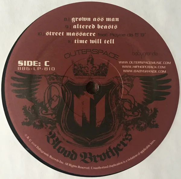 Album cover for Blood Brothers by Outerspace