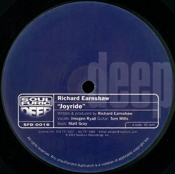 Album cover for Joyride by Richard Earnshaw