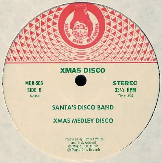 Santa's Disco Band - Xmas Disco Disc, Funk / Soul, Disco, Funk, Holiday, 1977 - Magic Disc Records, US, Vinyl 1x 12", 33 ⅓ RP