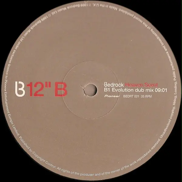 Bedrock - Heaven Scent, Electronic, Progressive House, Progressive Trance, 1999 - Bedrock Records, Pioneer (3), UK, Vinyl 1x 