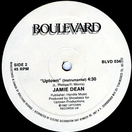 Jamie Dean - Love Child, Electronic, Synth-pop, 1987 - Boulevard Records, Canada, Vinyl 1x 12", 45 RPM