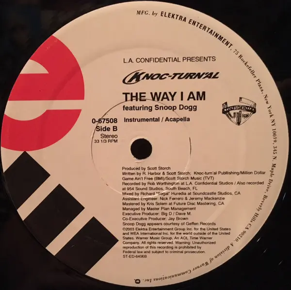 Knoc-Turn'al Featuring Snoop Dogg - The Way I Am, Hip Hop, 2003 - Elektra, US, Vinyl 1x 12"