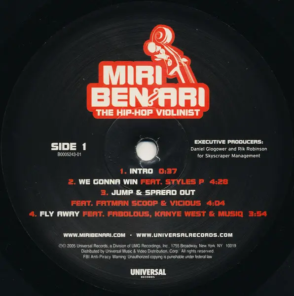 Miri Ben-Ari - The Hip-Hop Violinist, Funk / Soul, Hip Hop, 2005 - Universal Records, US, Vinyl 2x LP, Album