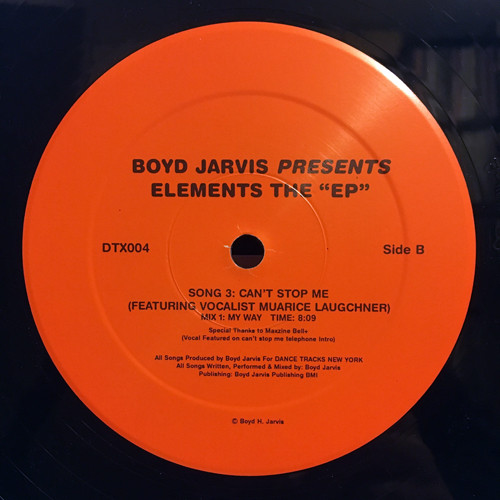 Boyd Jarvis - Elements The "EP", Electronic, House, 2000 - Dance Tracks, US, Vinyl 1x 12", EP