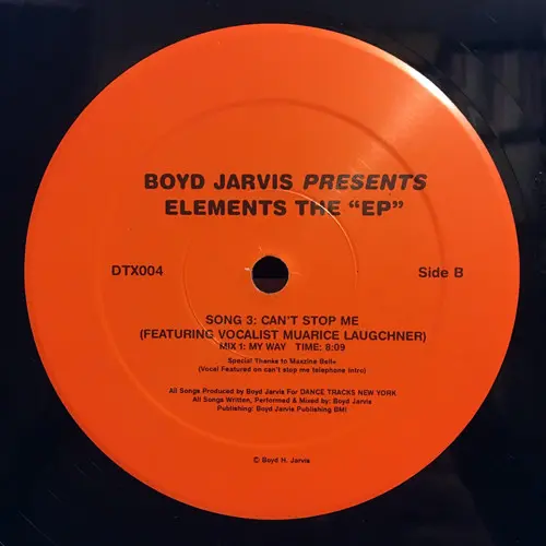 Boyd Jarvis - Elements The "EP", Electronic, House, 2000 - Dance Tracks, US, Vinyl 1x 12", EP
