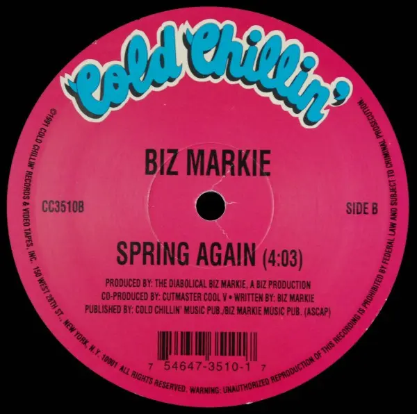 Biz Markie - Let Me Turn You On / Spring Again, Hip Hop, 1995 - Cold Chillin', US, Vinyl 1x 12", 33 ⅓ RPM, Limited Edition