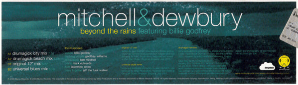 Mitchell & Dewbury Featuring Billie Godfrey - Beyond The Rains, Electronic, Breaks, Drum n Bass, Latin, 2003 - Mumo Records, 