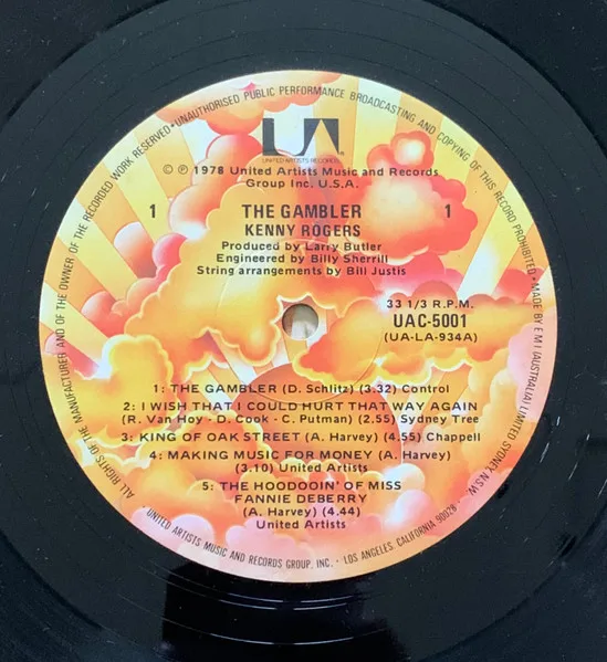 Album cover for The Gambler by Kenny Rogers