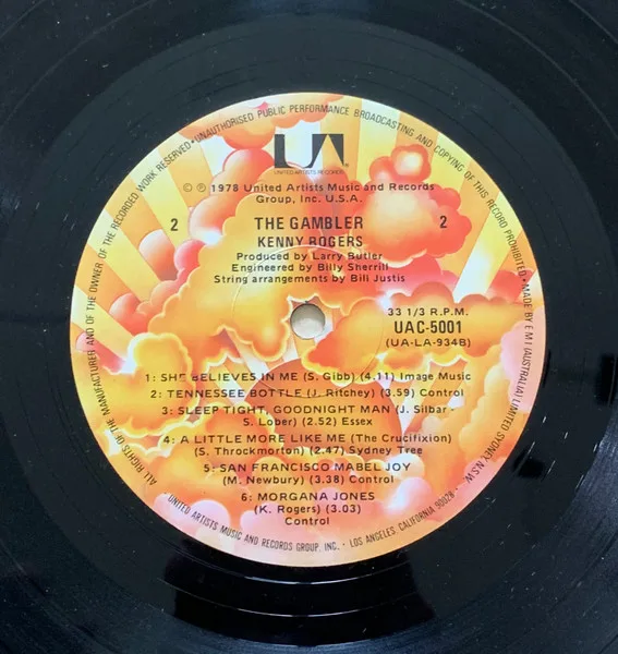 Album cover for The Gambler by Kenny Rogers