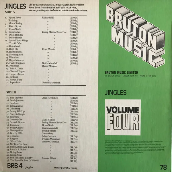 Album cover for Jingles Volume Four by Various