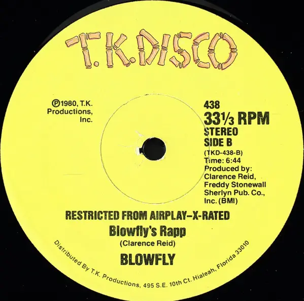 Blowfly - Rapp Dirty, Funk / Soul, Hip Hop, Disco, Pop Rap, 1980 - T.K. Disco, US, Vinyl 1x 12", 33 ⅓ RPM, Stereo Shelley Pre