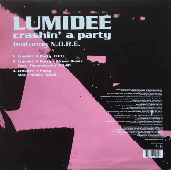 Album cover for Crashin' A Party by Lumidee Featuring N.O.R.E.