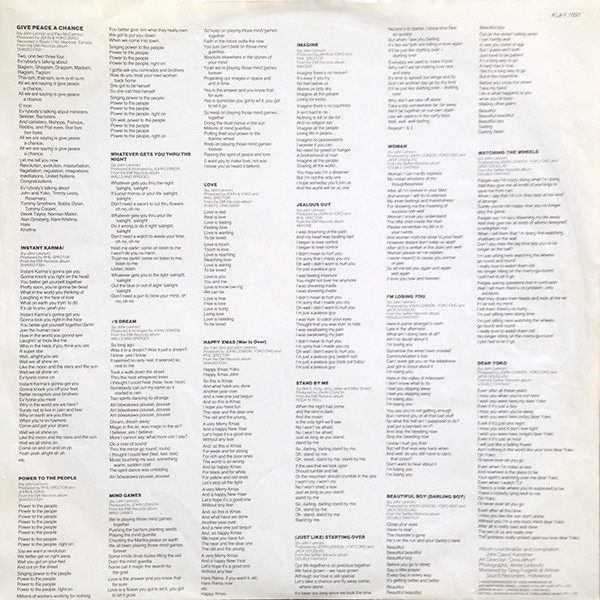 John Lennon - The John Lennon Collection, Rock, Pop Rock, 1982 - Parlophone, Australia, Vinyl 1x LP, Compilation