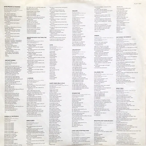 John Lennon - The John Lennon Collection, Rock, Pop Rock, 1982 - Parlophone, Australia, Vinyl 1x LP, Compilation
