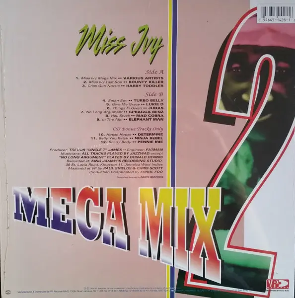 Various - Miss Ivy Mega Mix 2, Reggae, Dancehall, 1995 - VP Records, US, Vinyl 1x LP, Compilation