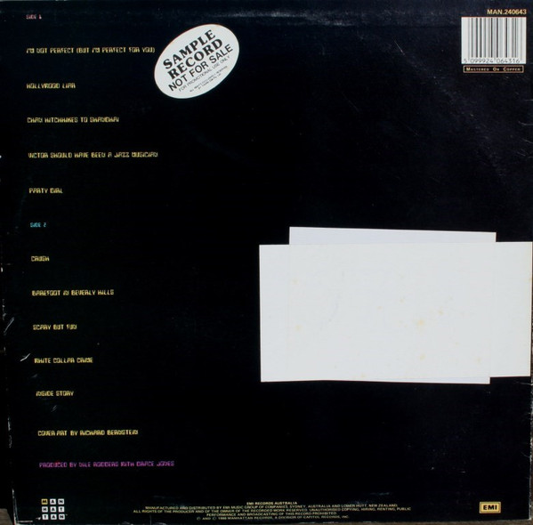 Grace Jones - Inside Story, Electronic, Synth-pop, 1986 - Manhattan Records, Australia, Vinyl 1x LP, Album