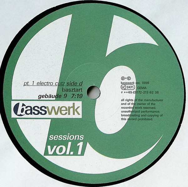 Various - Basswerk Sessions Vol. 1 Pt. 1: Electro Cutz, Electronic, Abstract, Breaks, Drum n Bass, 1998 - Basswerk, Germany, 