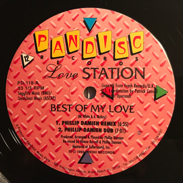 Lovestation - Best Of My Love - 1993 - Garage House, House - Pandisc - Vinyl 1x 12"