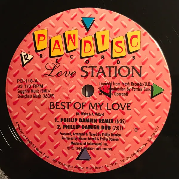 Lovestation - Best Of My Love - 1993 - Garage House, House - Pandisc - Vinyl 1x 12"