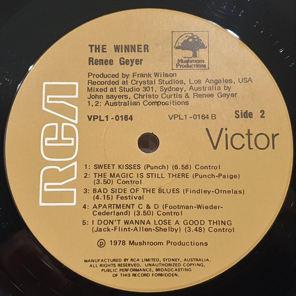 Renee Geyer - Winner, Blues, Funk / Soul, 1978 - RCA Victor, Australia, Vinyl 1x LP, Album Gatefold Sleeve