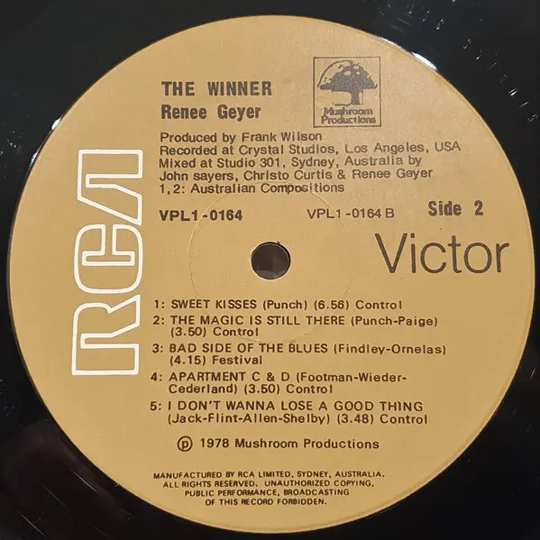 Renee Geyer - Winner, Blues, Funk / Soul, 1978 - RCA Victor, Australia, Vinyl 1x LP, Album Gatefold Sleeve