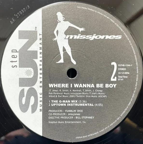 Album cover for Where I Wanna Be Boy by Miss Jones (2)