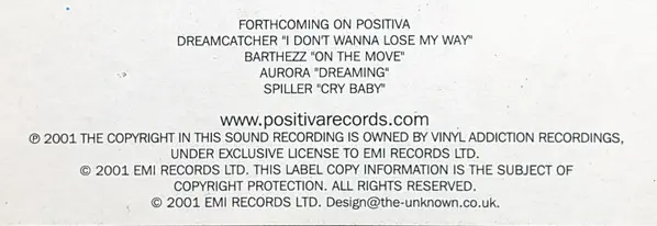 Trisco - Musak, Electronic, Progressive House, 2001 - Positiva, UK, Vinyl 1x 12", 33 ⅓ RPM, 45 RPM