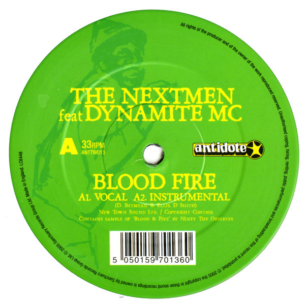 Nextmen, The - Blood Fire / Piece Of The Pie, Electronic, Hip Hop, Reggae, Dancehall, Dub, 2005 - Antidote, UK, Vinyl 1x 12"