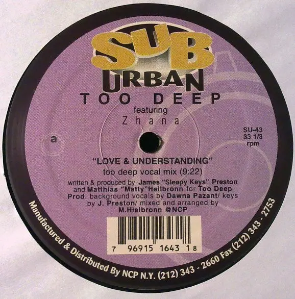 Album cover for Love & Understanding by Too Deep Featuring Zhana Saunders