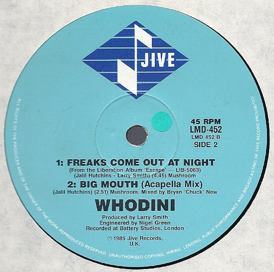 Whodini - Big Mouth, Hip Hop, Electro, 1985 - Jive, Australia, Vinyl 1x 12", 45 RPM