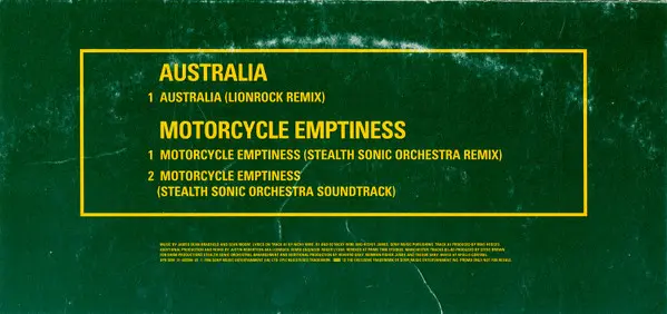 Manic Street Preachers - Australia / Motorcycle Emptiness, Electronic, Rock, Electro, Symphonic Rock, Trip Hop, 1996 - Epic, 