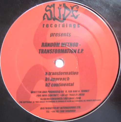 Random Method - Transformation E.P., Electronic, House, Tech House, Trance, 2000 - Slide Recordings, UK, Vinyl 1x 12", EP