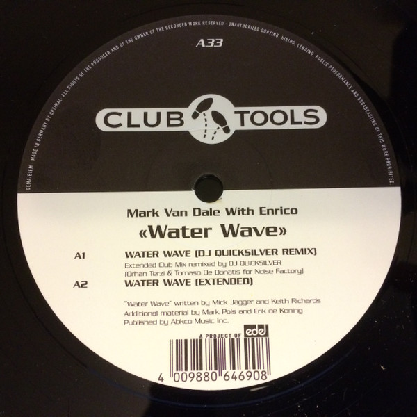Mark Van Dale With Enrico - Water Wave, Electronic, House, Trance, 1998 - Club Tools, Germany, Vinyl 1x 12", 33 ⅓ RPM