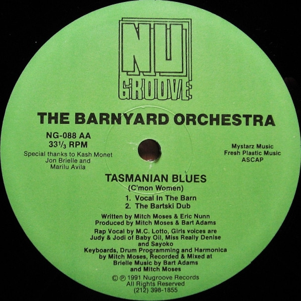 Barnyard Orchestra - Tasmanian Blues (C'mon Women), Electronic, House, 1991 - Nu Groove Records, US, Vinyl 1x 12", 33 ⅓ RPM