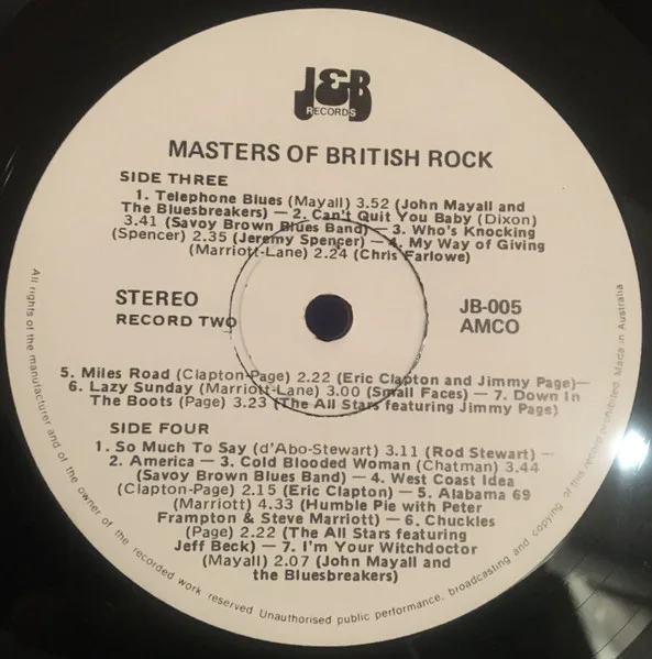 Album cover for Masters Of British Rock by Various