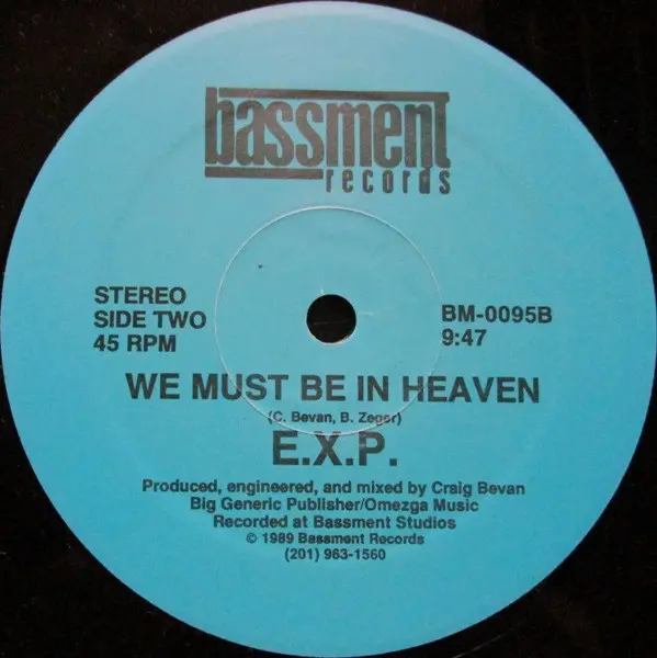 E.X.P. (2) - Kiss The Sky / We Must Be In Heaven, Electronic, Acid House, Electro, House, 1989 - Bassment Records, US, Vinyl 