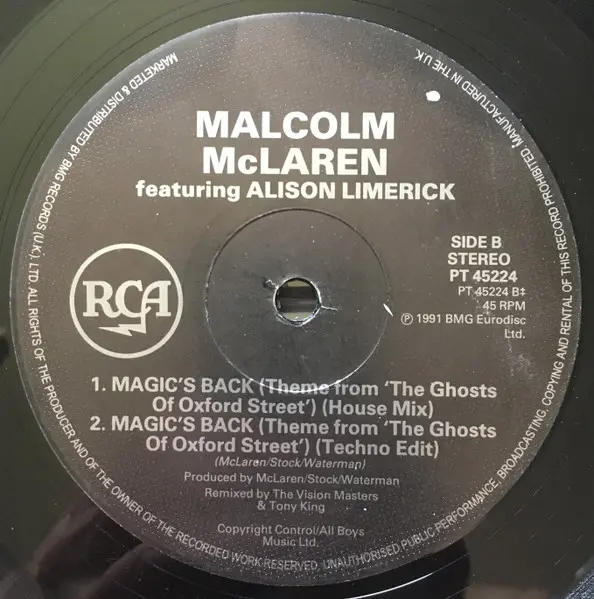 Malcolm McLaren Featuring Alison Limerick - Magic's Back (Theme From 'The Ghosts Of Oxford Street'), Electronic, Euro House, 