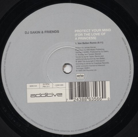 DJ Sakin & Friends - Protect Your Mind (For The Love Of A Princess), Electronic, Progressive Trance, Trance, 1999 - Additive,