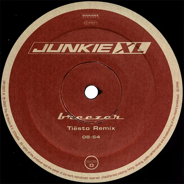 Junkie XL - Beauty Never Fades / Breezer, Electronic, Progressive House, 2002 - Roadrunner Records, Netherlands, Vinyl 2x 12"