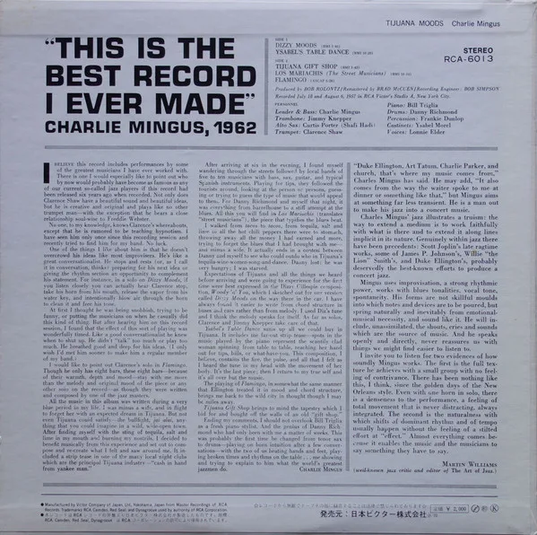 Album cover for Tijuana Moods by Charles Mingus