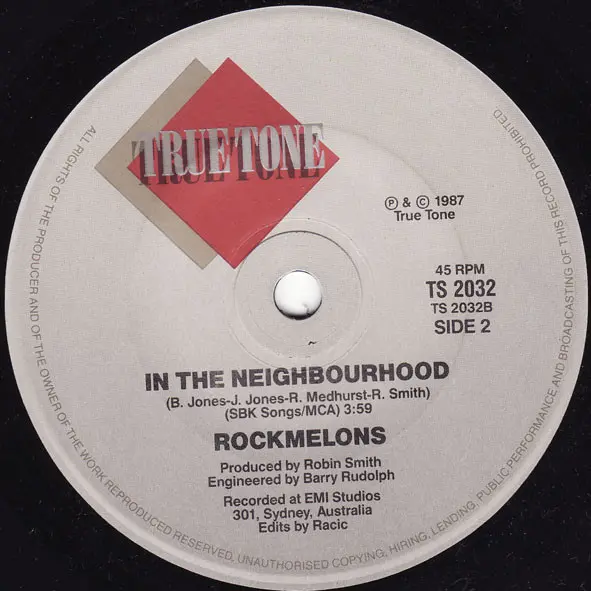 Rockmelons, The - New Groove, Electronic, Synth-pop, 1987 - Truetone Records, Australia, Vinyl 1x 7", 45 RPM, Single