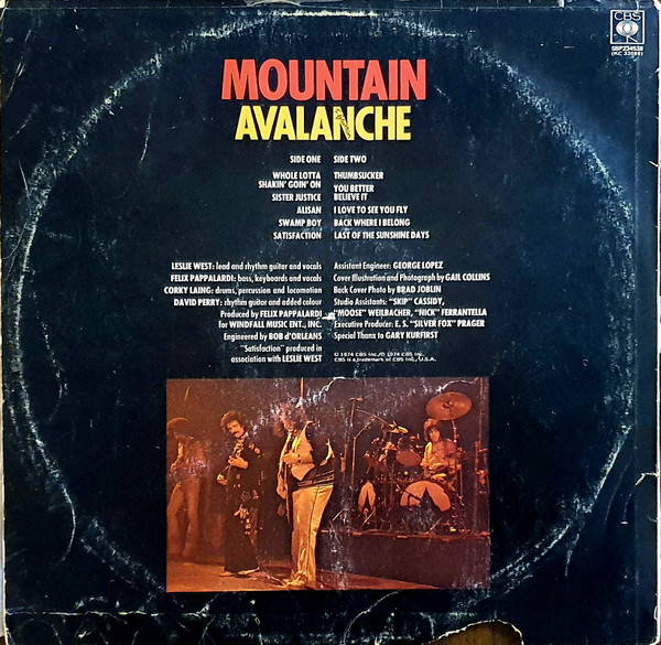 Mountain - Avalanche, Rock, Blues Rock, Classic Rock, Hard Rock, 1974 - CBS, Australia, Vinyl 1x LP, Album