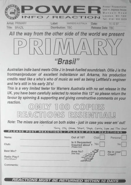 Album cover for Brasil by Primary (2)