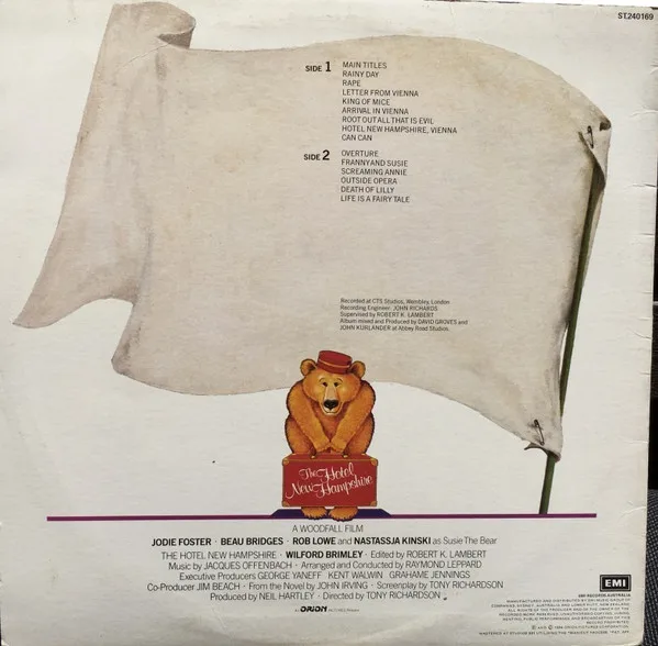 Album cover for The Hotel New Hampshire (Original Soundtrack From The Motion Picture) by Jacques Offenbach