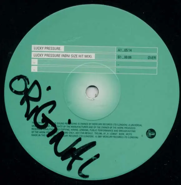 Roni Size / Reprazent - Lucky Pressure, Electronic, Drum n Bass, 2001 - Talkin' Loud, UK, Vinyl 2x 12", 45 RPM, Promo