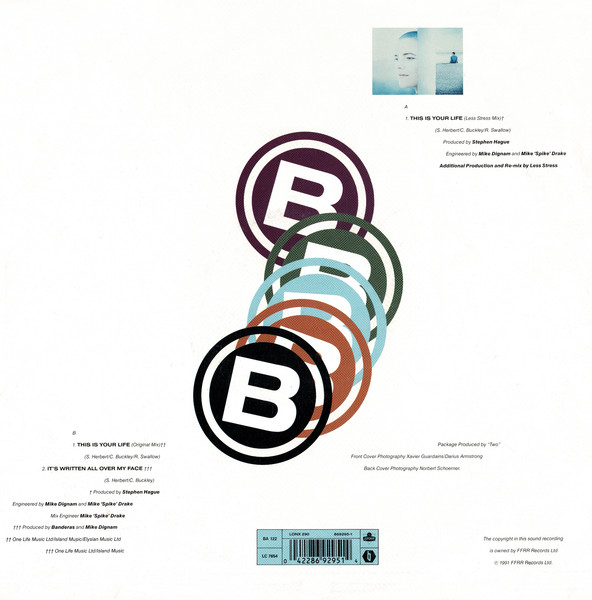 Banderas - This Is Your Life, Electronic, Downtempo, Dub, Synth-pop, 1991 - London Records, UK, Vinyl 1x 12", 45 RPM, Single