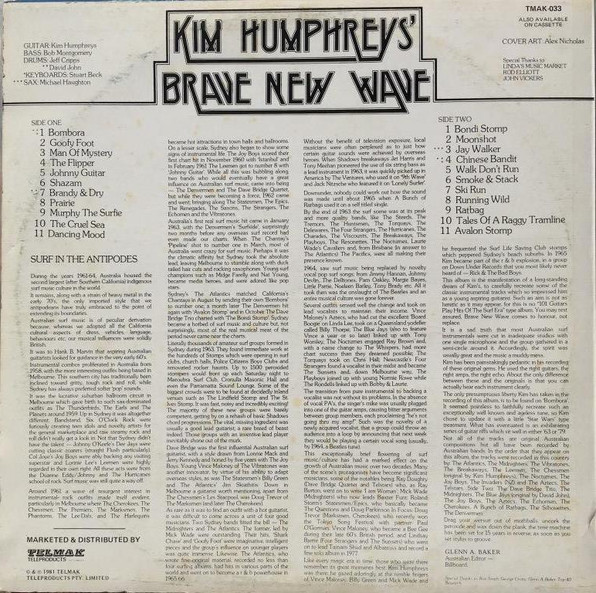 Kim Humphreys (2) - Brave New Wave, Rock, Surf, 1981 - Telmak, Australia, Vinyl 1x LP, Album