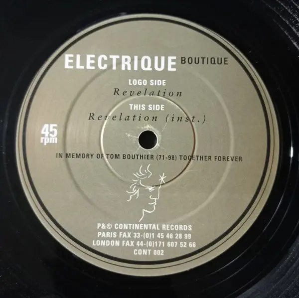 Electrique Boutique - Revelation, Electronic, Progressive Trance, Trance, 1999 - Continental Records, UK, Vinyl 1x 12", 45 RP